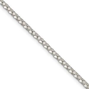 2.5mm Sterling Silver Solid Popcorn Mesh Chain Necklace, 20 Inch